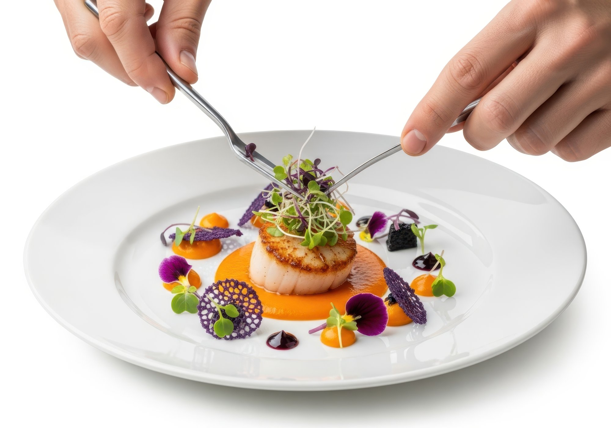 Plato terminado con emplatado moderno